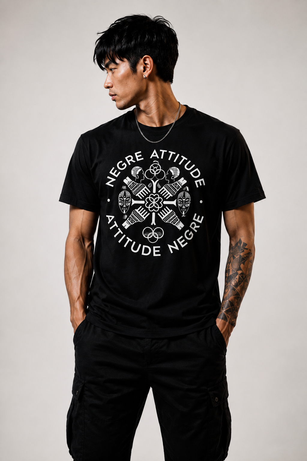 T-Shirt Origine Premium Noir – Édition Limitée | Attitude Nègre