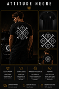 T-Shirt Empreinte Dos Premium Noir Attitude Nègre, logo Signature au dos