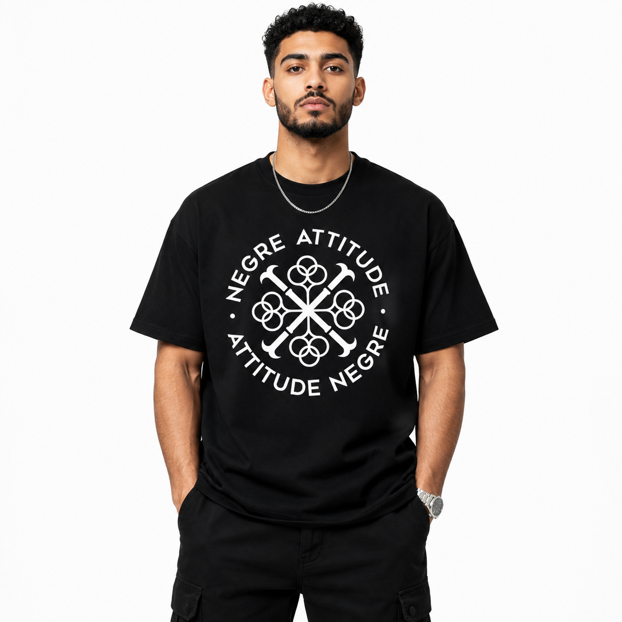 T-Shirt Signature Premium Noir – Édition Limitée | Attitude Nègre
