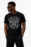 T-Shirt Urbain Signature Noir Attitude Nègre - vue de face
