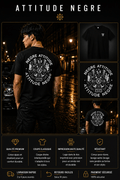 T-Shirt Urbain Dos Premium Noir Attitude Nègre, imprimé signature au dos