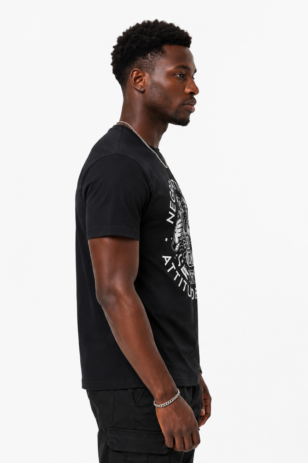 T-Shirt Urbain Signature Noir Attitude Nègre - vue de dos
