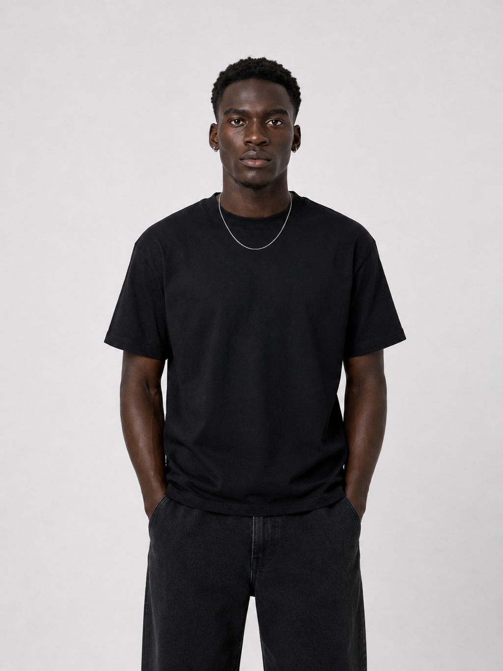 T-Shirt Urbain Dos Premium Noir Attitude Nègre - détail coton premium