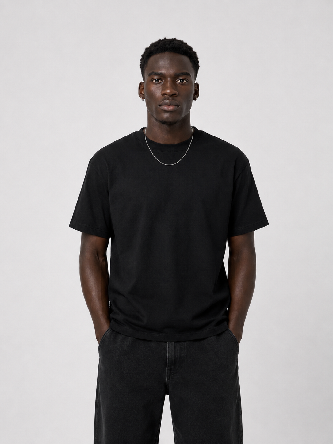 T-Shirt Urbain Dos Premium Noir Attitude Nègre - détail coton premium