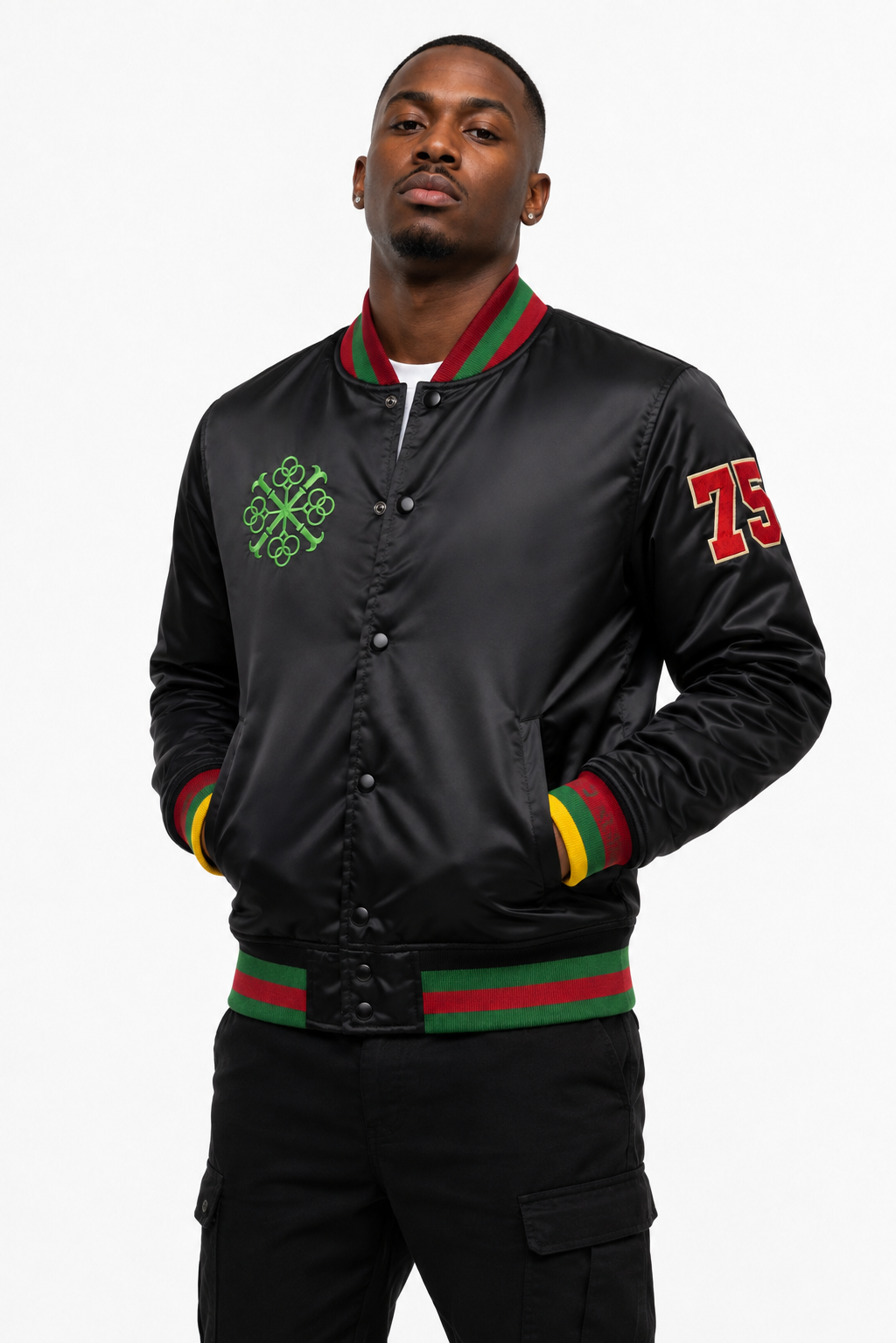 Veste Signature Attitude Nègre - porté, streetwear premium sur commande