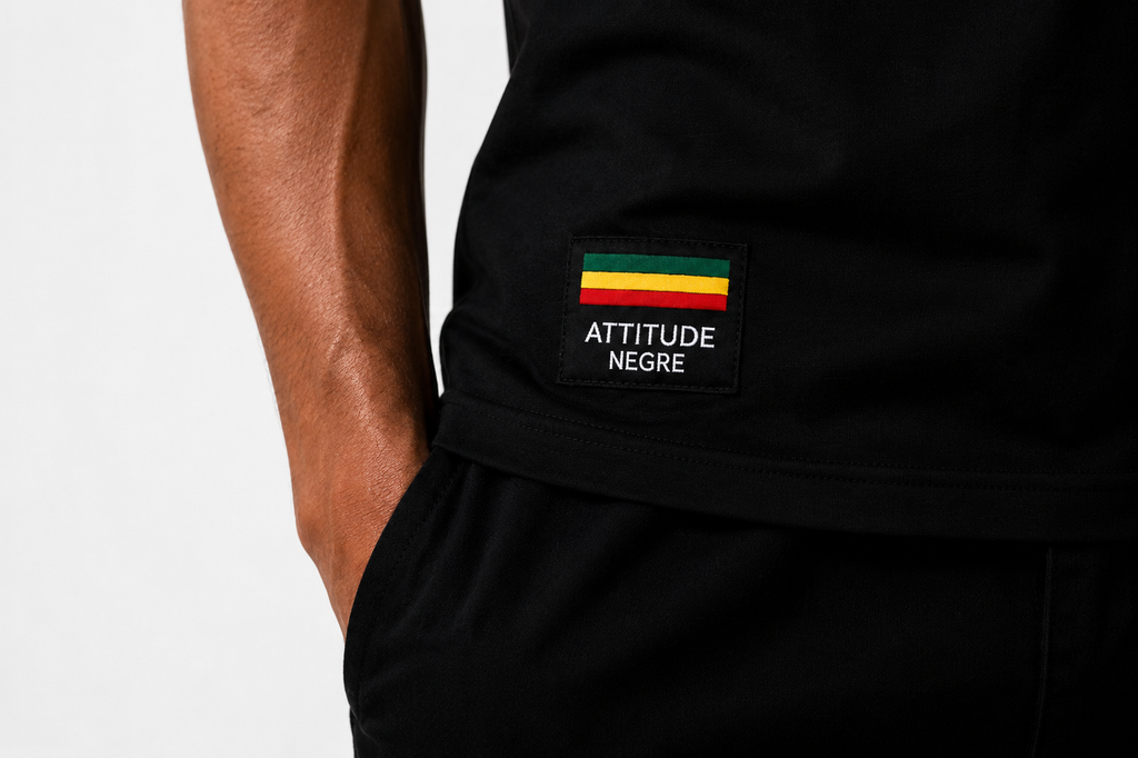 T-Shirt Empreinte 2026 Premium Noir Attitude Nègre - porté, coupe contemporaine