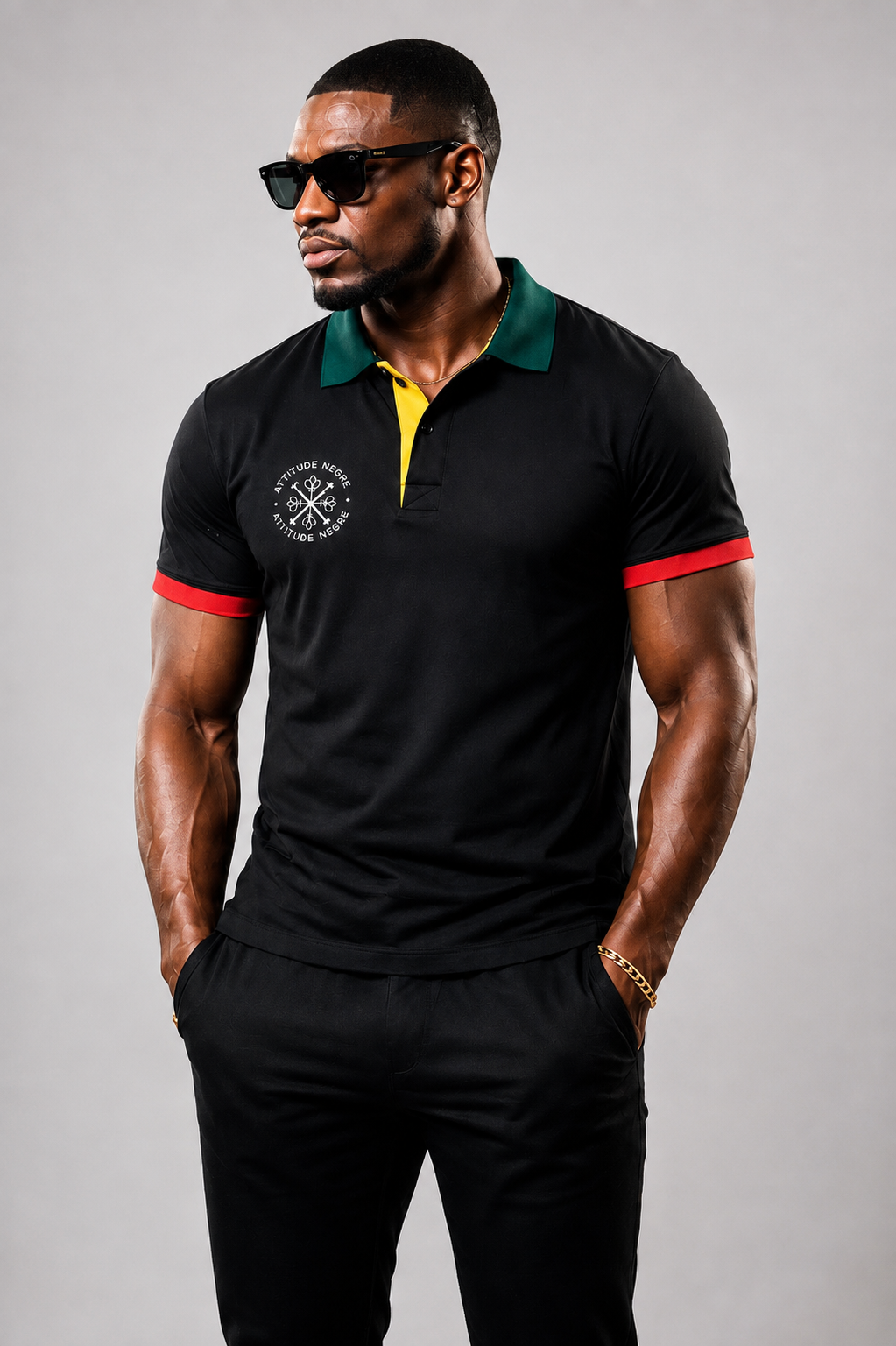 Polo Signature Premium Noir – Édition Limitée | Attitude Nègre