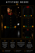 Teddy Héritage Premium Noir Attitude Nègre, veste sans logo minimaliste
